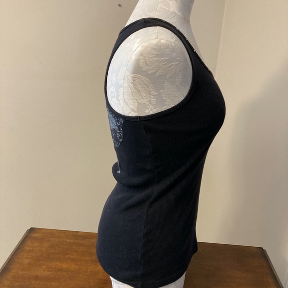 Bisou Bisou Michele Bohbot black and metalic black tank top, size M - Picture 2 of 8